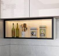 Amazon.com: Kitchen wall mounted glass display cabinet,Gray ...