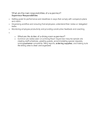 Assists in ensuring a safe working environment throughout the community for all associates. What Are The Main Responsibilities Of A Supervisor