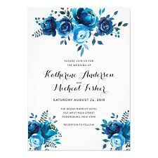 Blue Watercolor Floral Wedding Invitation Elegant Handpainted Watercolor Wedd Convite De Casamento Convite De Casamento Editavel Convites De Casamento Azuis