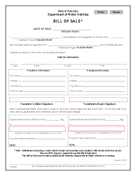 A bill of sale is a legally binding document that shows in writing the sale or transfer of personal property from one party to another. Free Nebraska Motor Vehicle Bill Of Sale Form Pdf Eforms