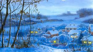 Download Wallpaper 1920x1080 Painting Winter Village Home Night Month Snow Full Hd Hdtv Fhd 1080p Hd Background Choose from a curated selection of winter wallpapers for your mobile and desktop screens. painting winter village
