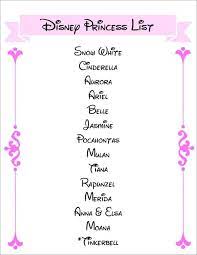 The Complete Disney Princess List With Trivia A Free Printable Disney Princess Birthday Party Disney Princess List Disney Princess Movies