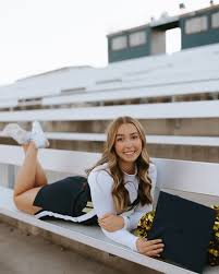 ✨SENIOR SPOTLIGHT✨ Captain Avery Goetz Avery has cheered for 4 years and  after graduation plans to attend Washington state University. Avery will be  getting her degree in nursing in hopes of becoming
