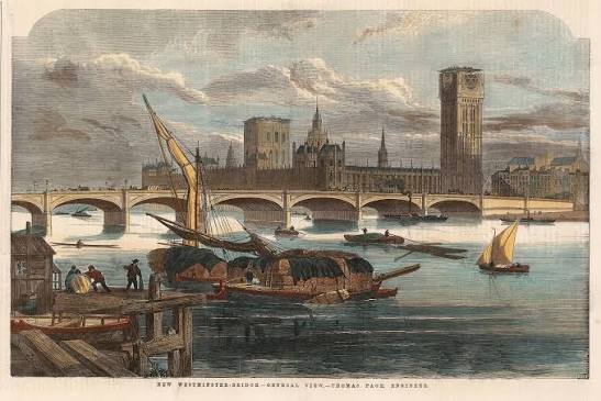 Illustrated London News (ILN), London - Panorama towards Westminster, 1855 | The Map House