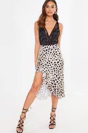 Black And White Leopard Print Midi Skirt Stone Leopard Print Wrap Front Midi Skirt Halter Midi Dress Print Wrap Satin Midi Skirt