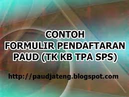 Contoh Formulir Pendaftaran Siswa Paud Tk Kb Tpa Doc Paud Jateng