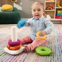 Fisher-Price - Sensory Rock-A-Stack Roly-Poly Stacking Toy with ...