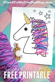 Free printable unicorn blank templates sample. Paper And Yarn Unicorn Hair 5 Minute Kid Craft Idea