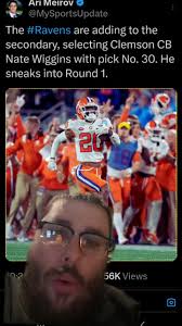 Nate Wiggins Reaction to Getting Picked to The Ravens