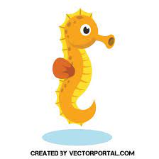 Orange Seahorse In 2021 Vector Free Animal Free Cartoon Styles