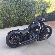 Custom 2016 Softail Slim S With Heartlandbiker 250 Conversion Shotgunshock Air Suspension Harley Softail Bobber Motorcycle Harley Bobber