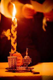 A Braided Havdalah Candle Havdalah Candle Jewish Candle Shavua Tov