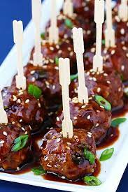 Saucy Sesame Meatballs Gimme Some Oven Recipe Appetizer Snacks Food Appetizer Recipes