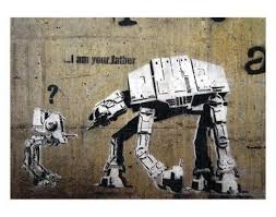 Banksy, star wars, i am your father, graffiti art, canvas print, 12x16. I Am Your Father Art Print Banksy Art Com