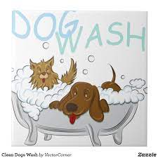 Clean Dogs Wash Tile Zazzle Com In 2021 Dog Wash Dog Business Dog Mural