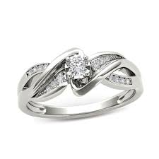 Diamond promise ring in 10k white gold ( 1/4 ct. 1 8 Ct T W Diamond Crossover Bypass Promise Ring In 14k White Gold Zales Outlet