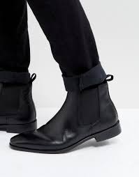 Free shipping on double h work western boots for men. Dune Leather Chelsea Boots In Black For Men Lyst