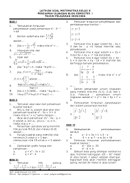 Download latihan soal osn 2020 semua bidang dan pembahasan pdf matematika, fisika, kimia, biologi, astronomi, informatika/komputer, ekonomi, geografi, kebumian. Doc Latihan Soal Matematika Kelas X Persiapan Ulangan Blok Semester I Tahun Pelajaran 2005 2006 Ely Z Academia Edu