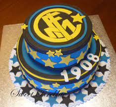 Sweet Fireblue Torta Inter A Due Piani Torte Di Compleanno Calcio Torte Torte Di Compleanno