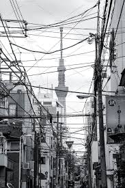Black And White Electrical Wires Tokyo Street With Electrical Wires Japan Photography Tokyo Streets Tokyo