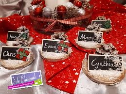 Porte Nom Pins Enneiges Noel 2018 Porte Nom Noel Table De Noel