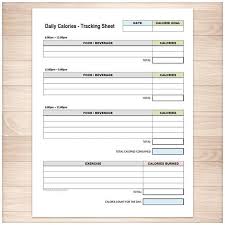 Printable Calories Tracking Sheet Daily Calorie Counting And Etsy Calorie Counting 500 Calorie Diet Calorie