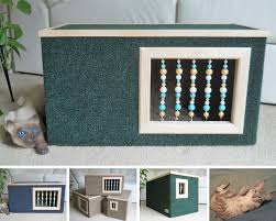 Deluxe Cat Furniture Https Www Etsy Com Shop Kittenique Ref L2 Shopheader Name Wooden Cat Wooden Cat House Cat House