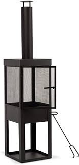 Wie achten häufig wird der garten kaminofen aller voraussicht nach angewendet? Maxxgarden Schoner Gartenkamin Mit Funkenschutz Zum Entspannen Terrassenkamin Mit Stahlgitter Brennholzablageort Outdoor Kamin Feuerstelle Zum Relaxen O40 X 195 Cm Schwarz Amazon De Garten