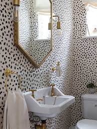 Inspirational Idea For A Downstairs Cloakroom Black White Animal Print Wallpaper And Gold Fit Small Toilet Room Small Downstairs Toilet Downstairs Cloakroom