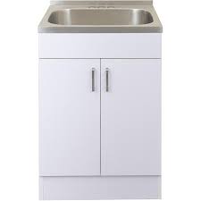 white laundry tub cabinet with