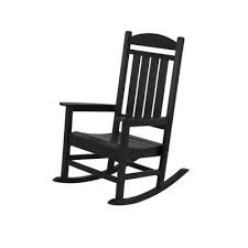 Polywood Presidential Black Patio Rocker R100bl The Home Depot Rocking Chair Outdoor Rocking Chairs Plastic Rocking Chair