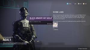 The niobe labs puzzle remains unfinished as players still scramble to unlock its mysteries. Black Armory Key Mold The Promotion Time