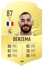 Let's see in this video how karim benzema has evolved through. Fifa 21 News On Twitter Confirmed Fifa 20 Ratings Benzema 87 Koke 85 Rm