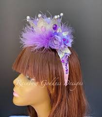 Silver Glitter Fairy Crown: Purple Jeweled Headpiece