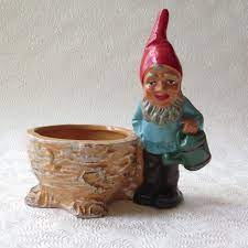 Reservedforlauriegnome Elf Planter West Germany German Red Hat Etsy Elf Red Hats Plant Basket