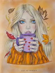 Christine Karron-Wildflower folk coloring book Colorino pencils and gel pen 