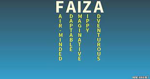 Fairuza! (turquoise in farsi), her father exclaimed as he saw her blue eyes: The Meaning Of Faiza Name Meanings