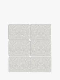 Moroccan green tiles 4 placemats and 4 coasters set cork backed lacquer finish. Morris Co Strawberry Thief Pure Morris Cork Backed Placemats Set Of 6 White