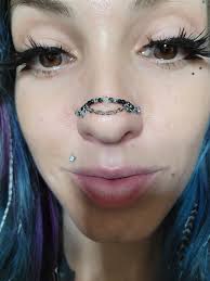 S[nowflake Jasper/ Herkimer Diamond] Nose Chain