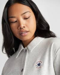 Converse Andover French Terry Jacket Iconic Chuck Taylor Patch Graphic in  Gray