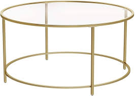 Vasagle Couchtisch Rund Glastisch Mit Goldenem Eisen Gestell Wohnzimmertisch Sofatisch Robustes Hartglas Stabil Dekorativ Gold Lgt21g Wohnzimmertisch H Wohnzimmertisch Glas Tischplatte Couchtisch Holz