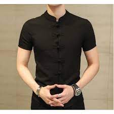 Découvrez notre nouvelle collection de chemises armand thiery. Chemise Hommes Mode Ete Nouveau Manches Courtes Style Chinois Boutons De Plaque Slim Noir Cdiscount Pret A Porter