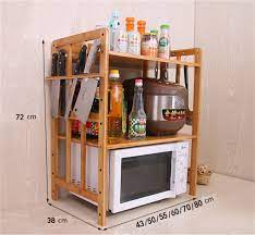 Engineered wooden construction ensures durability. Kitchen Furniture Microwave Oven Rack Two Storey Storage Cabinet Multi Tier Electrical Oven Rack Solid Wood Stove Shelf Kitchen Cabinets And Cutlery Cabinets Size 60cm Style C Buy Online In