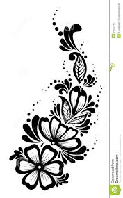 Beautiful Black And White Flower Tattoo Designs Beautiful Floral Element Black And White Flowers Flower Pattern Design Black And White Flowers Flower Stencil