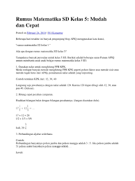 Maybe you would like to learn more about one of these? Rumus Matematika Sd Kelas 5