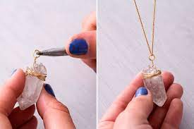 3 Ways To Turn Any Precious Gem Into A Necklace Raw Quartz Necklace Gemstone Necklace Diy Raw Gemstone Jewelry