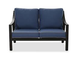 Genoa 30 Patio Loveseat With Cushion Mathis Brothers Furniture In 2020 Patio Loveseat Love Seat Patio Sofa