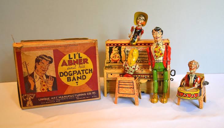 Bargain John's Antiques | Lil'l Abner and His Dog Patch Band Antique Wind  Up Toy in Box - Bargain John's Antiques