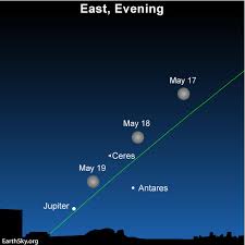 May 18 Blue Moon Near Antares Jupiter Ceres Tonight