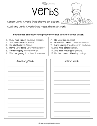 Verb Worksheet English Unite Verb Worksheets Helping Verbs Worksheet Conjunctions Worksheet